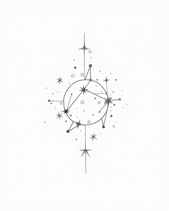 intimate minimalist celestial tattoos
