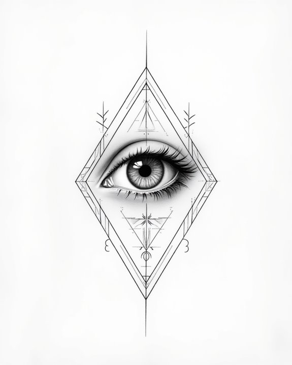 intricate eye symbolism framed