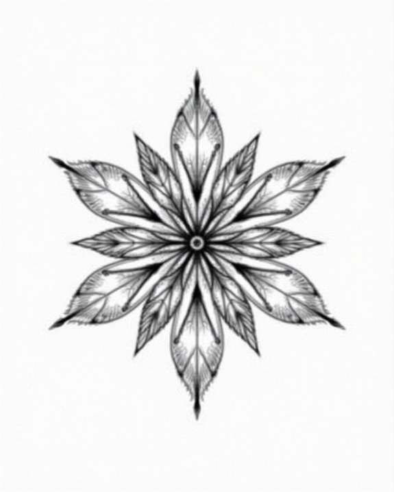 intricate floral symmetry tattoo