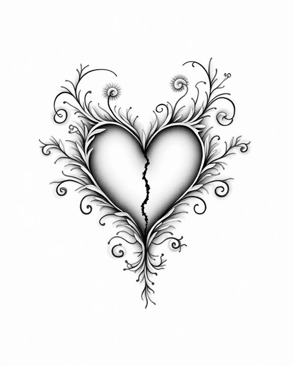 intricate healing heart tattoo