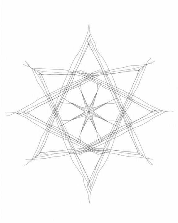 intricate monoline geometric designs