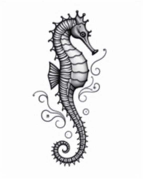 intricate seahorse tattoo symbolism