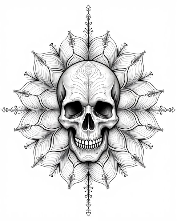 intricate skull mandala symbolism