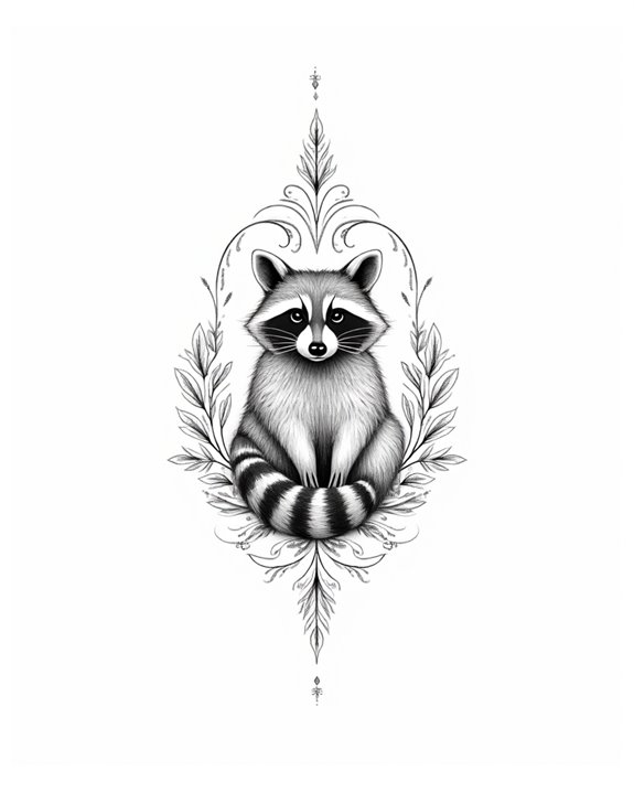 intricate urban raccoon artistry