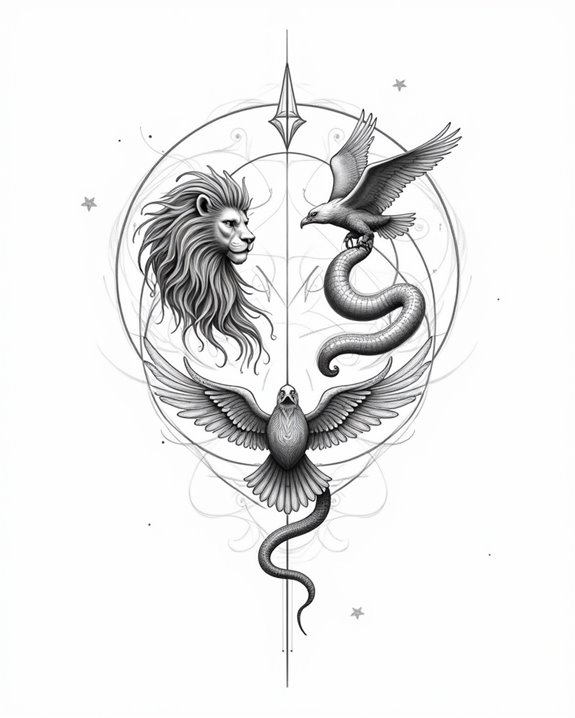 intricate zodiac animal tattoos