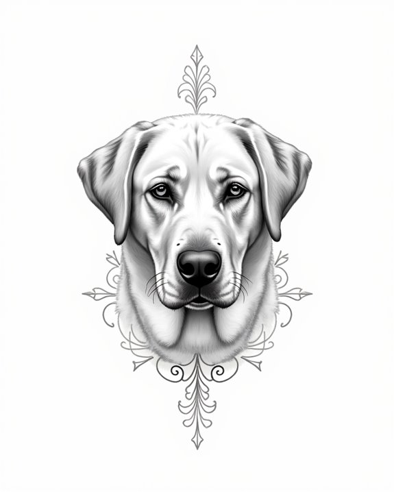 joyful loyal labrador tattoo