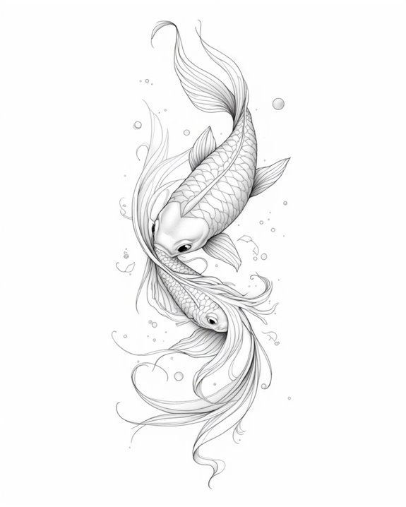 koi fish wave tattoos
