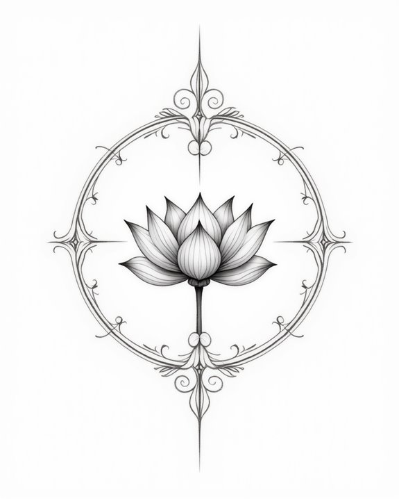 lotus within circular frame