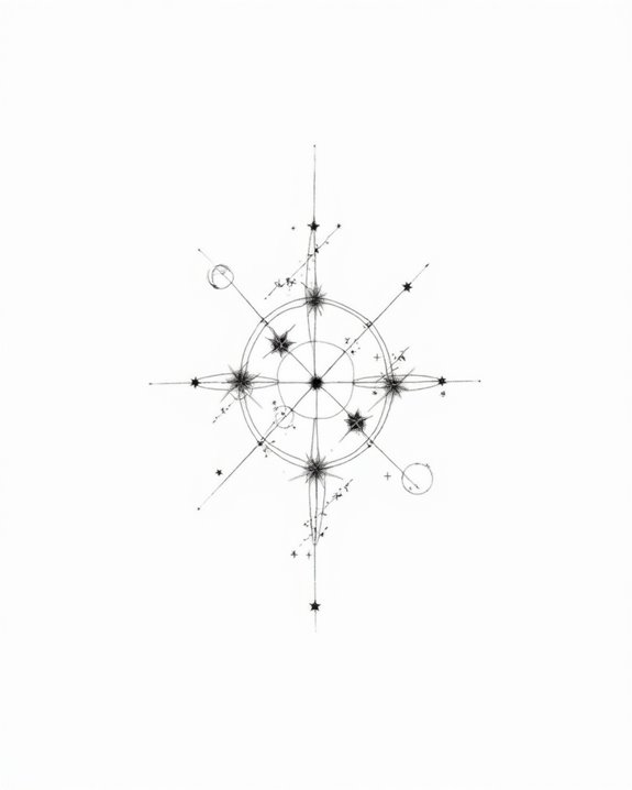 luminous celestial navigation tattoo