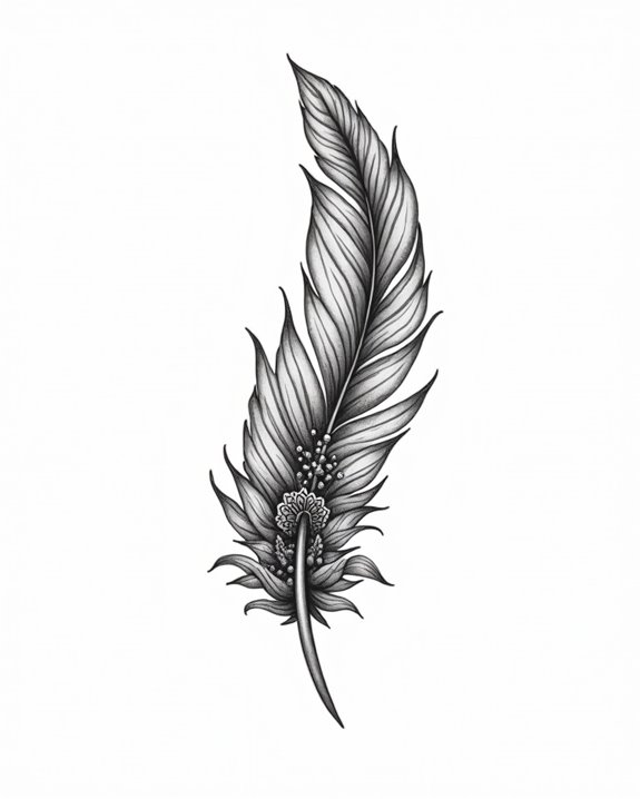 mandala patterned ornamental feathers