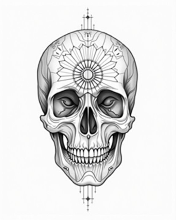 mesmerizing geometric skull tattoos