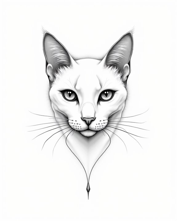 minimalist abstract cat tattoos