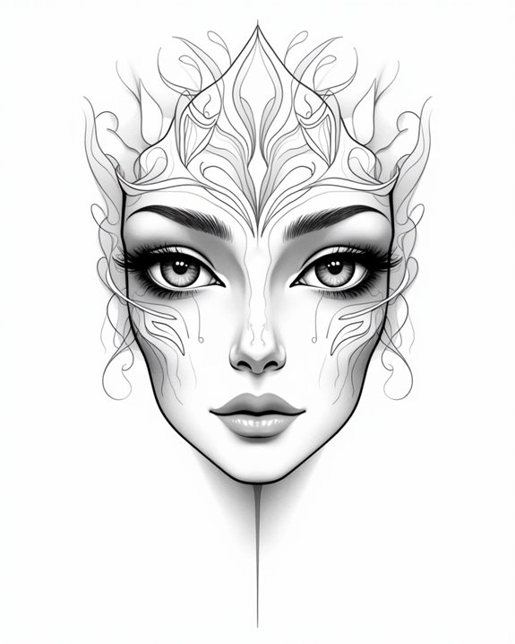 minimalist abstract face tattoos