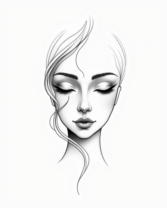 minimalist abstract face tattoos