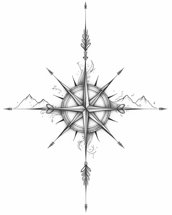 minimalist adventure symbol tattoo