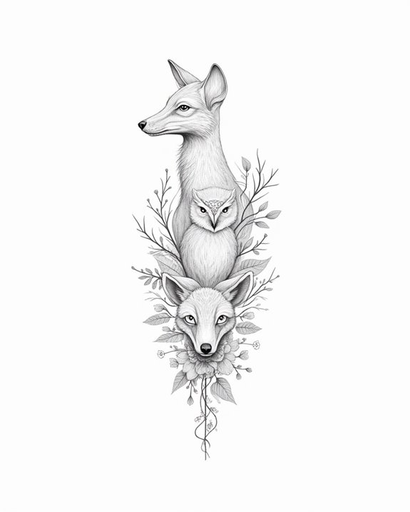 minimalist animal silhouette tattoos