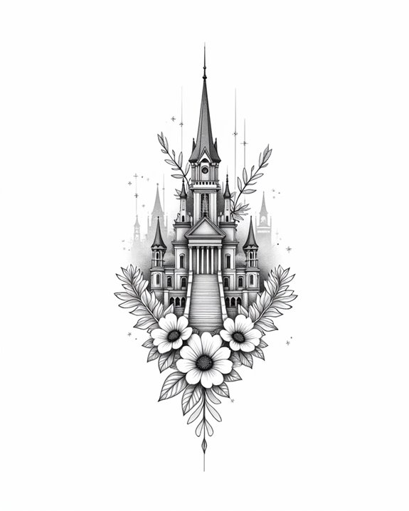 minimalist anime landmark tattoos