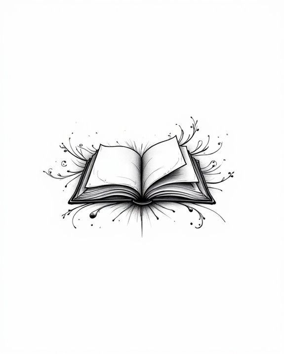 minimalist book tattoo design