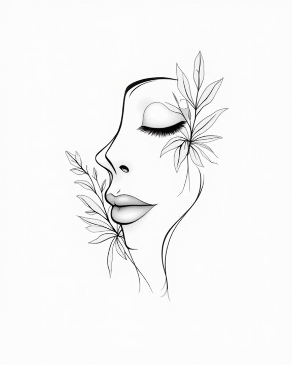 minimalist botanical leaf tattoos