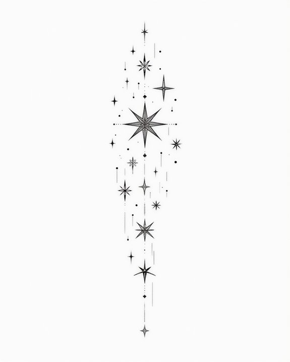 minimalist celestial collarbone tattoos
