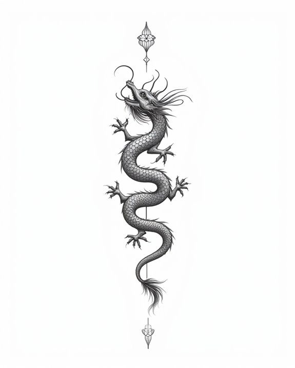 minimalist chinese dragon tattoo