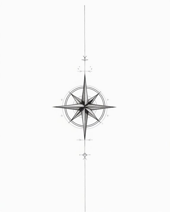 minimalist directional tattoo design