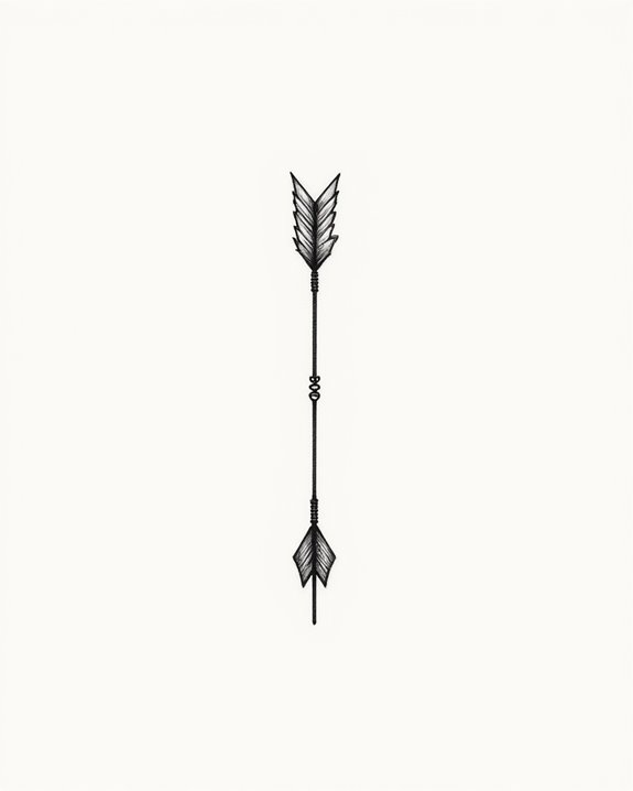 minimalist directional tattoo symbol