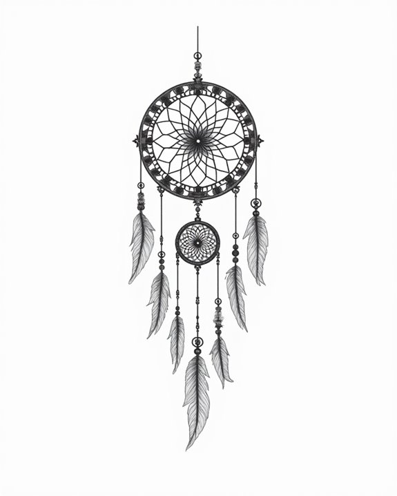 minimalist dreamcatcher tattoo design