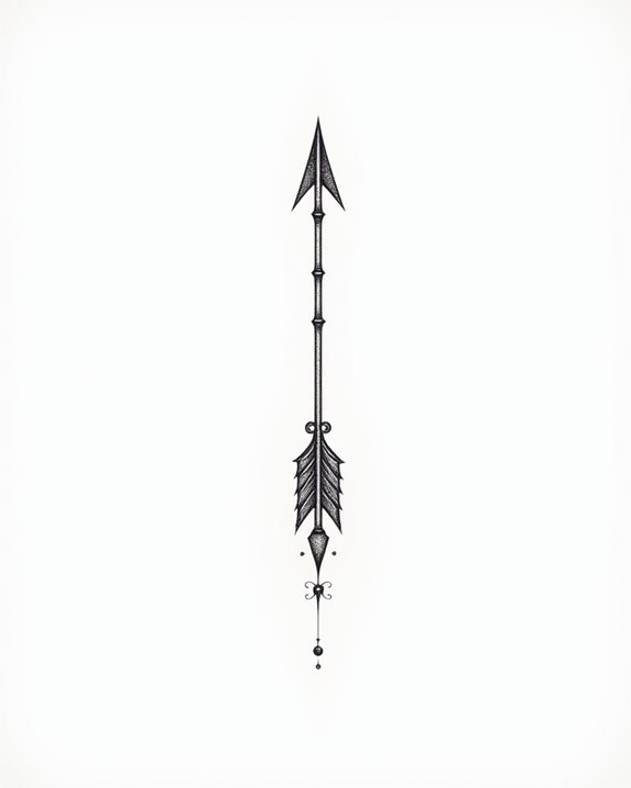 minimalist elegant arrow tattoo