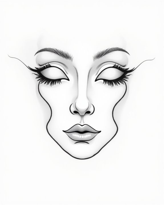 minimalist face tattoo elegance