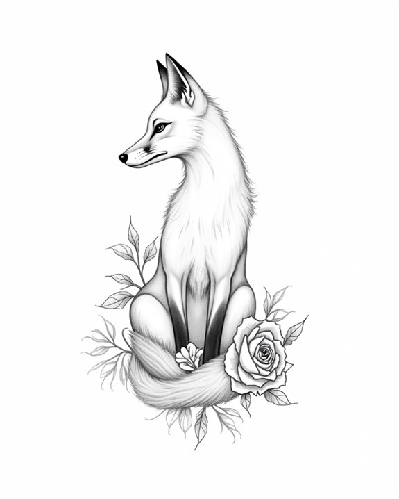 minimalist fox tattoo design
