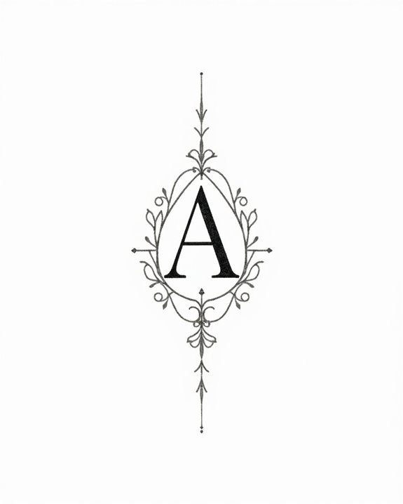 minimalist initial chest tattoo