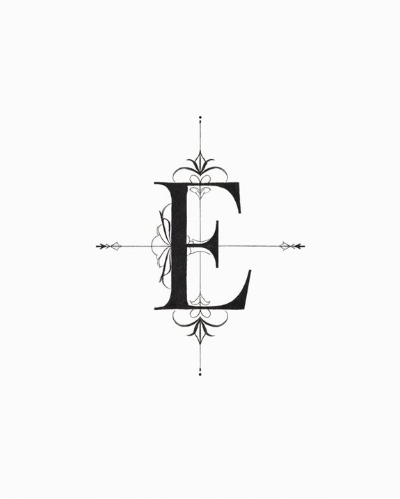 minimalist initial collar tattoo