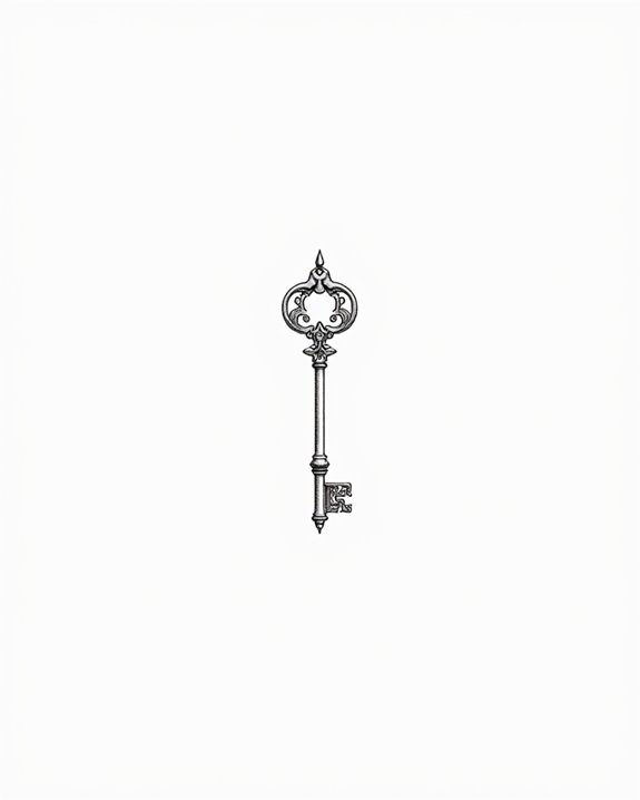 minimalist key tattoo symbolism