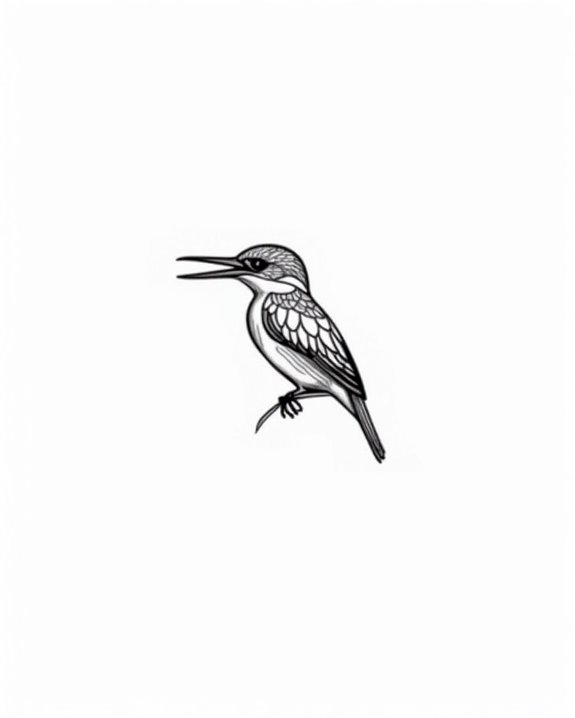 minimalist kingfisher symbolism design