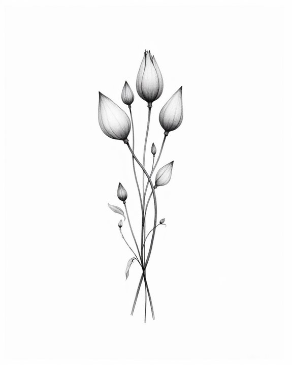 minimalist lotus pod tattoos
