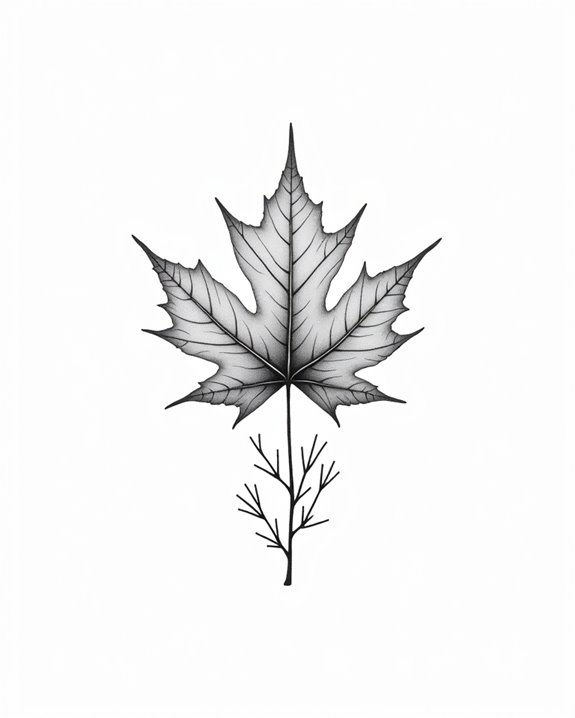 minimalist maple leaf design