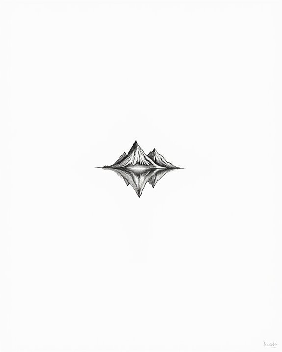 minimalist mountain peak tattoos