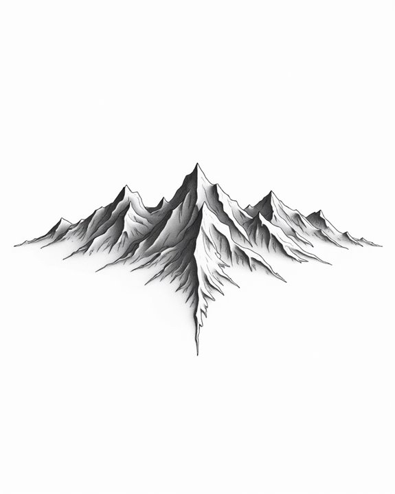 minimalist mountain peak tattoos