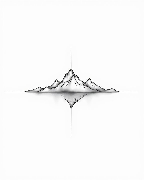 minimalist mountain range tattoo