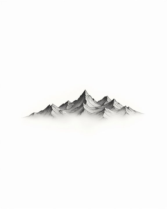 minimalist mountain range tattoos