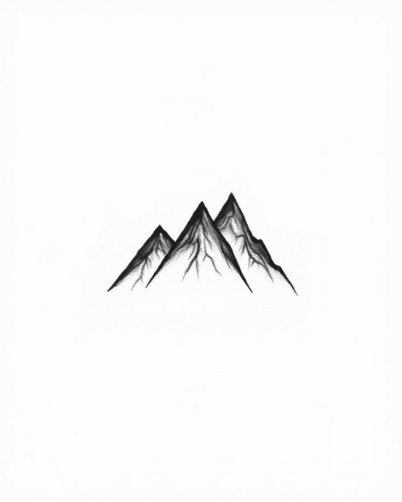 minimalist mountain range tattoos