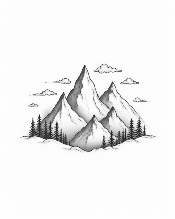 minimalist mountain silhouette tattoos