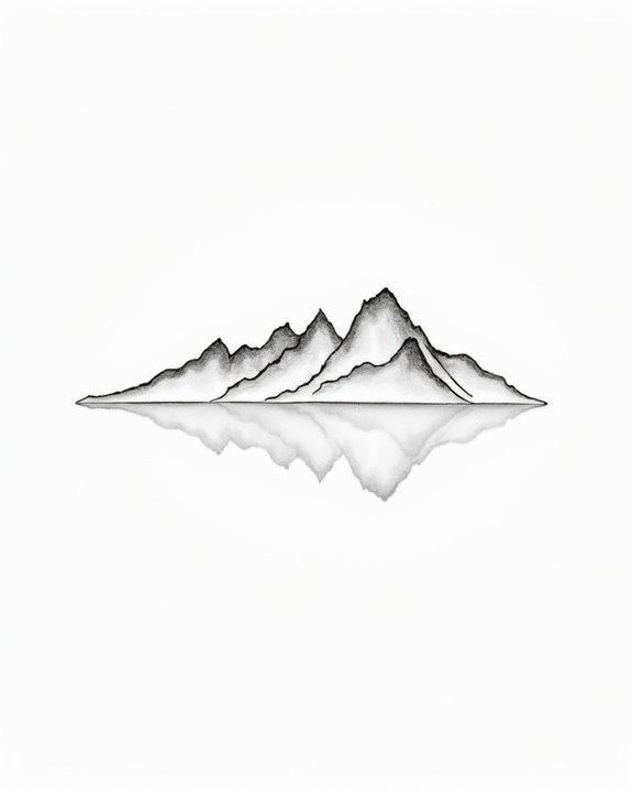 minimalist mountain tattoo design