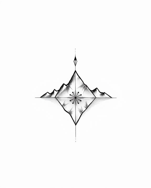 minimalist mountain tattoo elegance