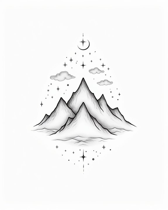 minimalist mountain wrist tattoos