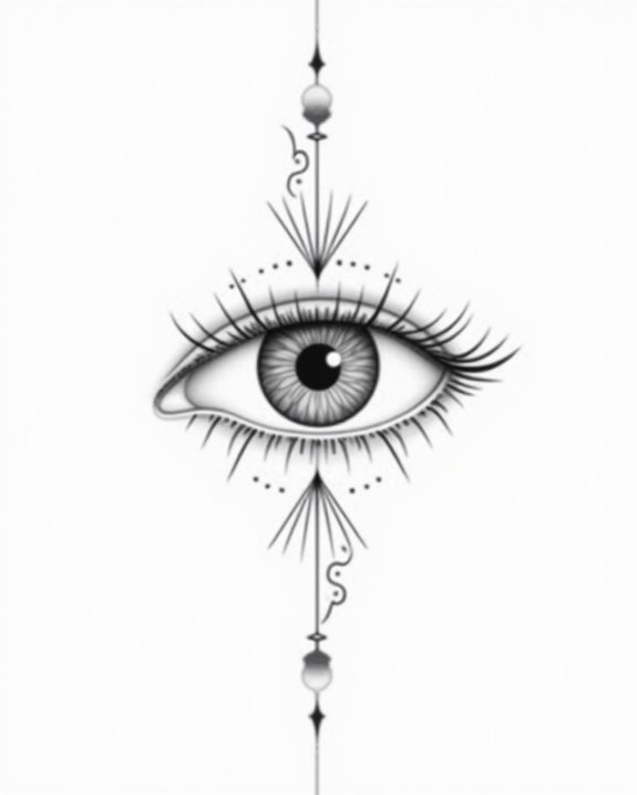 minimalist open eye tattoos