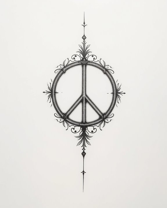 minimalist peace symbol tattoo
