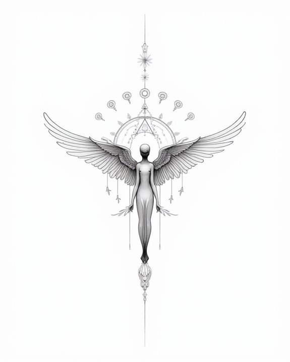minimalist sacred geometry angel