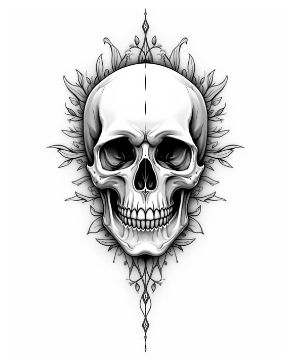 minimalist skull line art